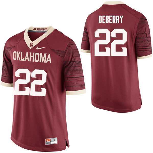 Oklahoma Sooners #22 Ricky DeBerry College Football Jerseys Limited-Crimson